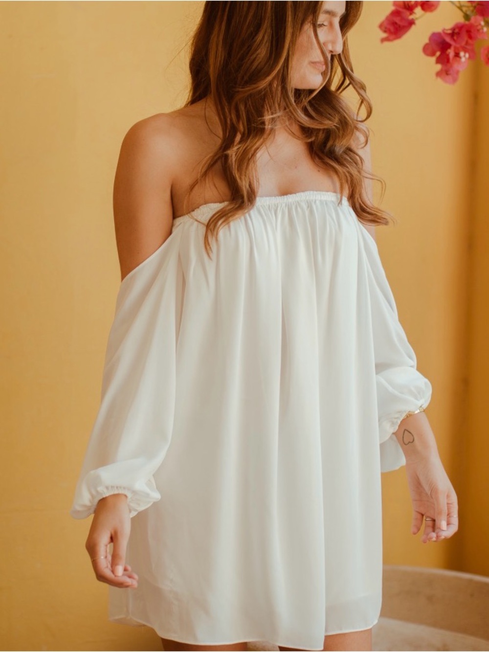 Misa Los Angeles Flowy Mini Dress XS Cream